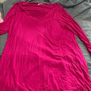Pink long sleeve plus size dress